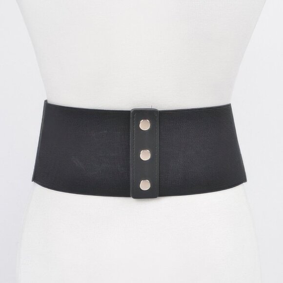 Faux Leather Corset Wide Elastic Belt - Picture 3 of 4